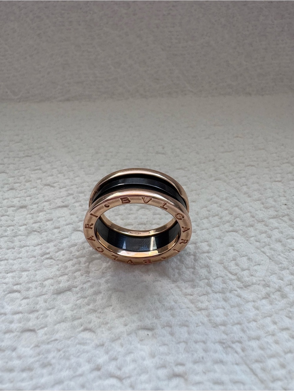 Bulgari Black and Rose Gold B.Zero1 Ring - Picture 2 of 7